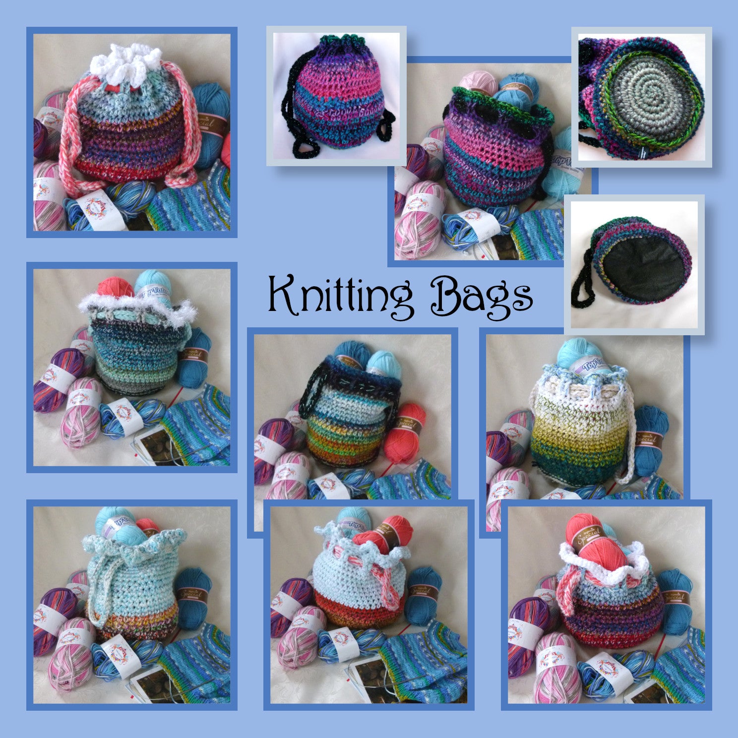 Handmade knitted bags best sale