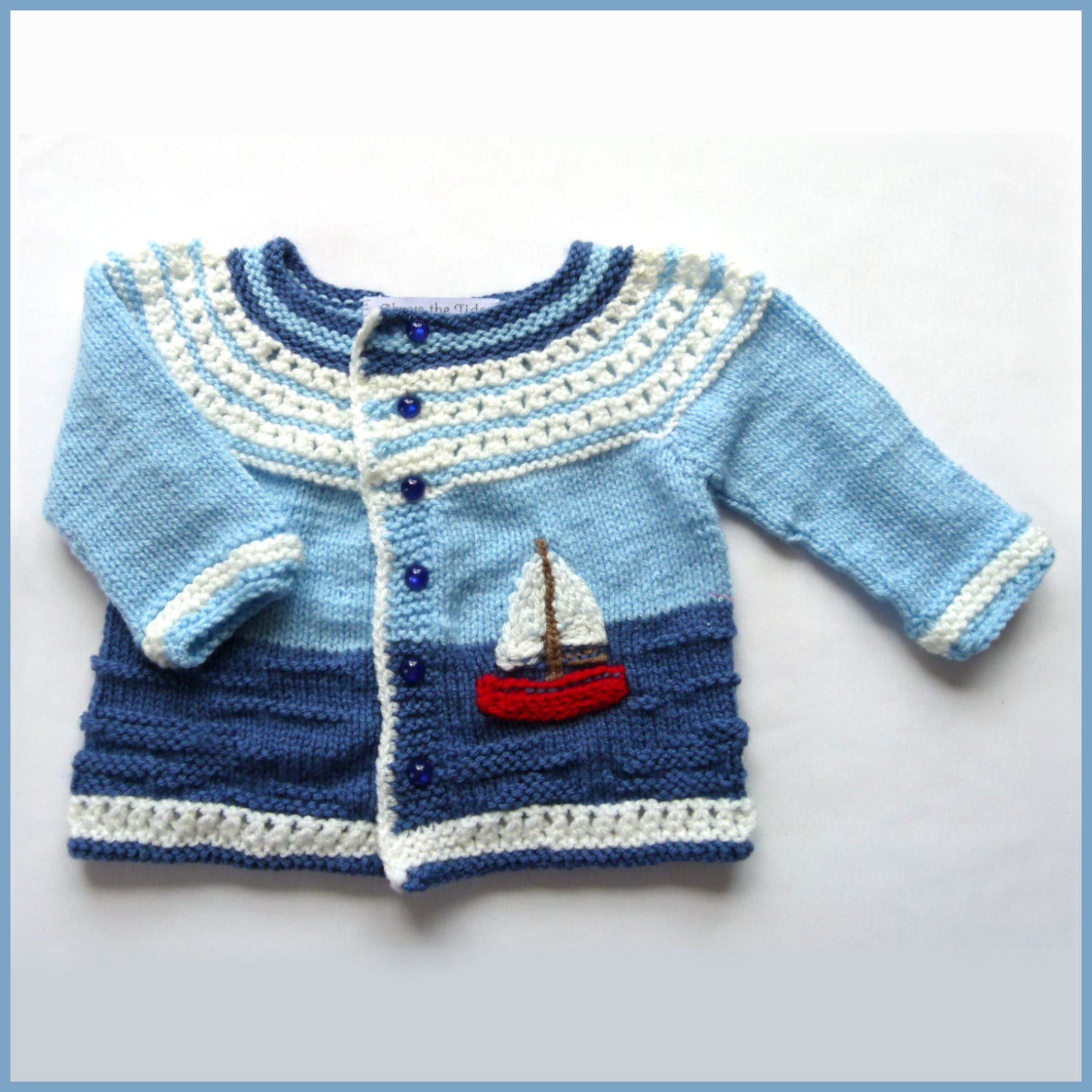 Sailing Boat Matinee Jacket and Bootie Set