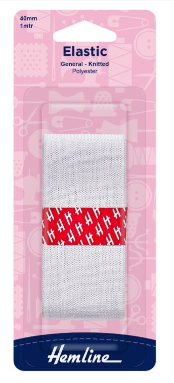 Elastic - White - 40mm x 1mtr