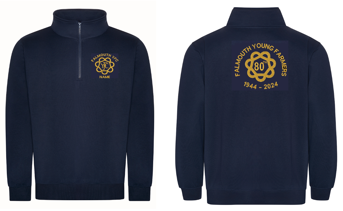 Falmouth Young Farmers Zip Neck Sweatshirt