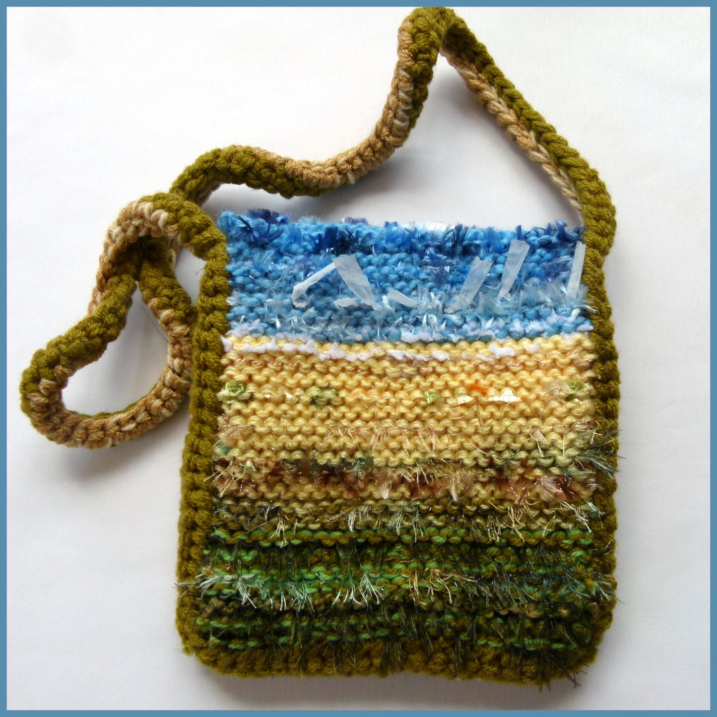 Handmade Coastal Theme Textile Shoulder Bag
