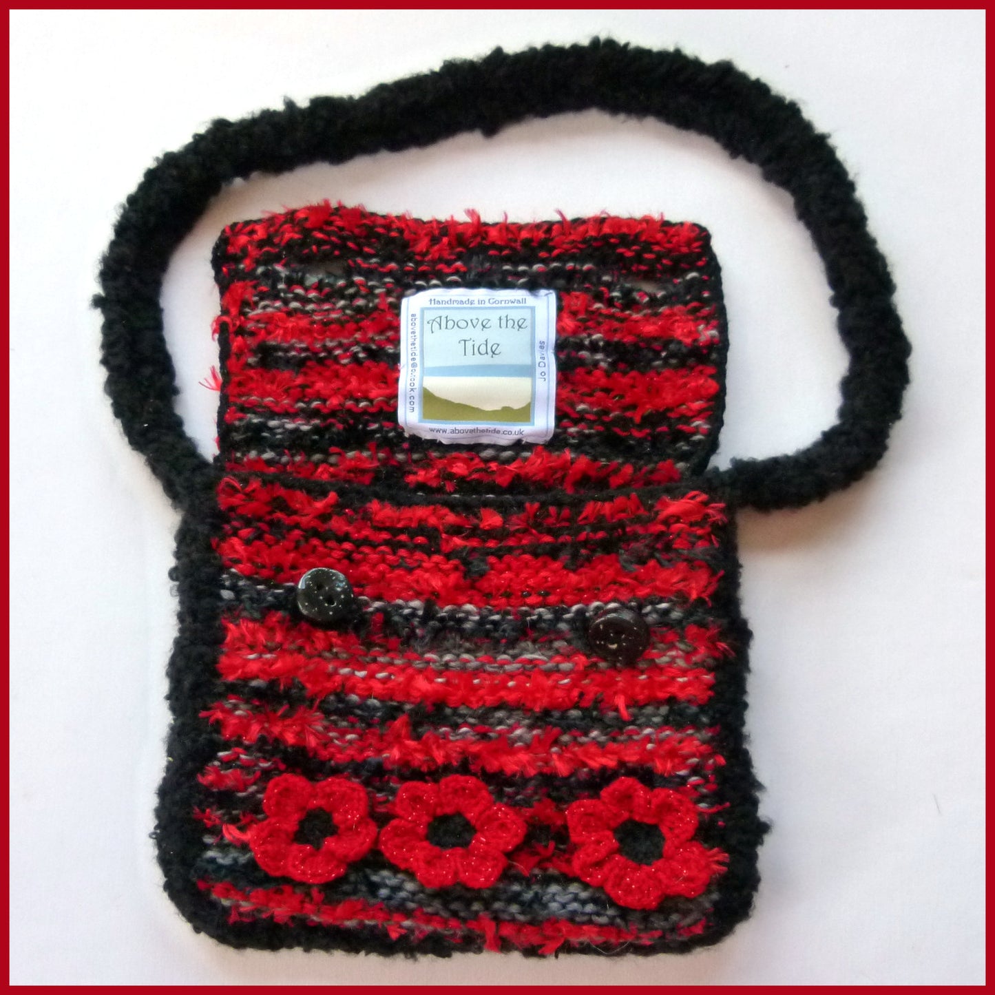 Handmade Poppies Textile Shoulder Bag