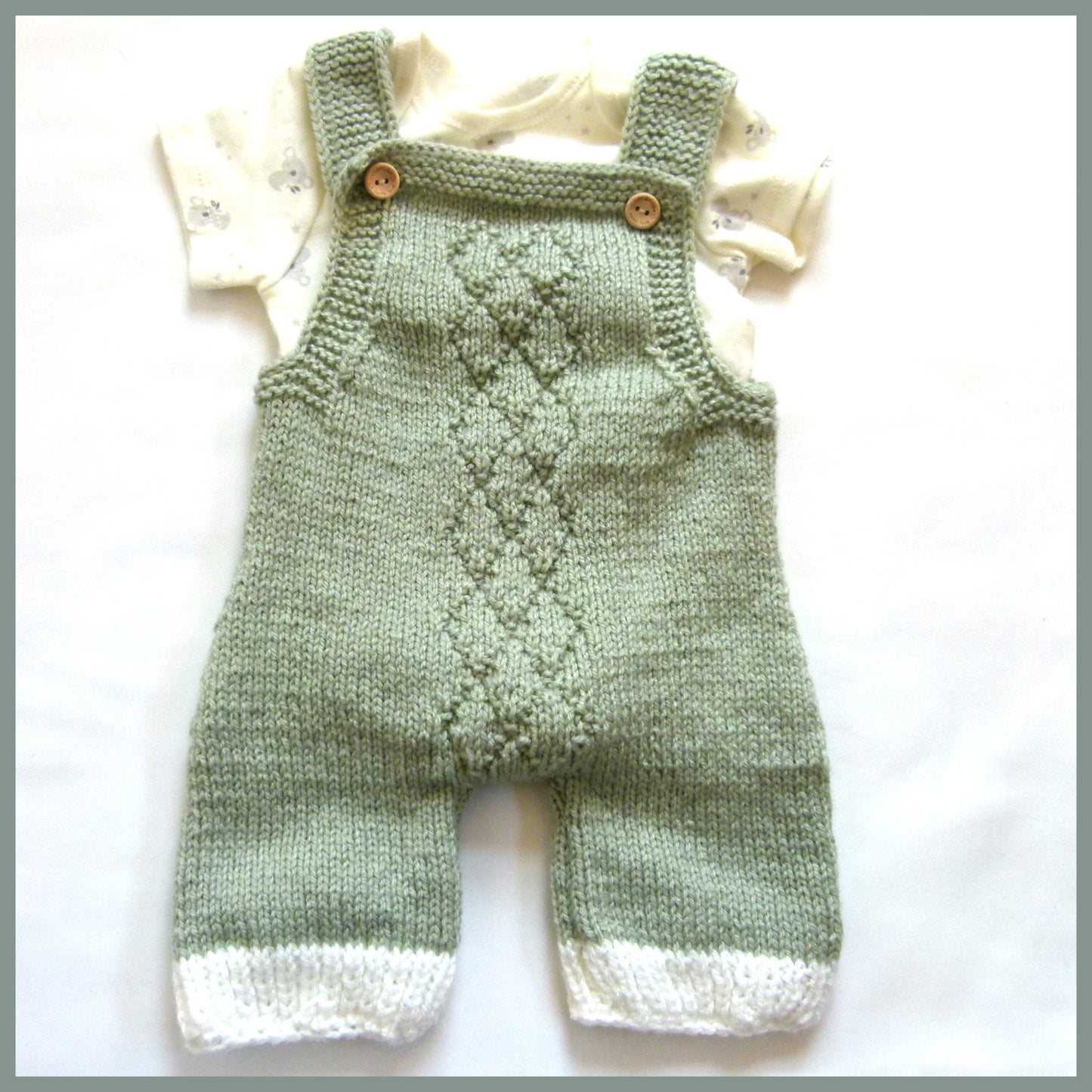 Eucalyptus Baby Dungaree and Baby Bodysuit Set