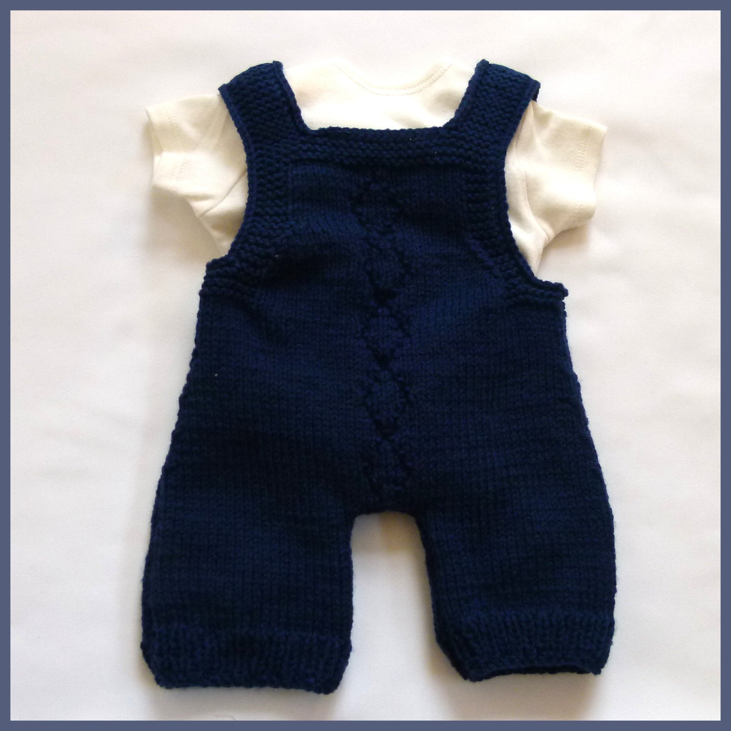 Navy Blue Baby Dungaree and Baby Bodysuit