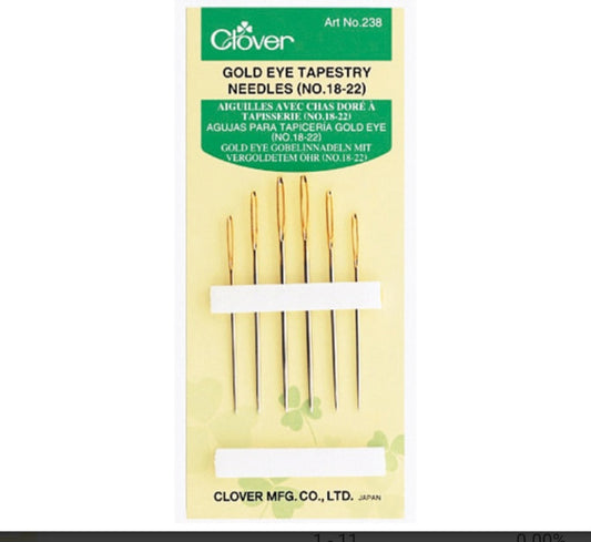 Tapestry Needles - gold eye No. 18-20