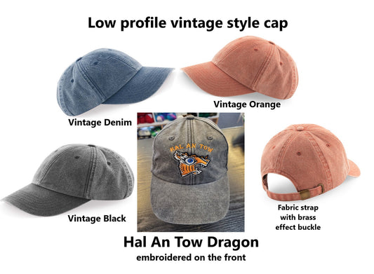Vintage Style Cap with Hal An Tow Dragon Embroidered