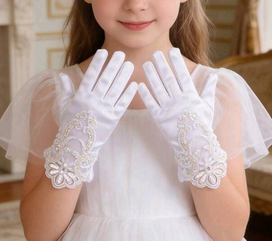 Children's Flora Day White Gloves